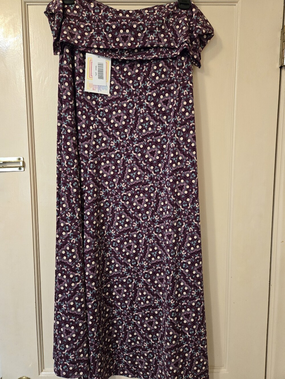 Lularoe Maxi Maroon Patterned Skirt NWT